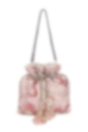 Pink Silk Embroidered Potli by Fuchsia by Aashka Mehta at Pernia's Pop Up Shop