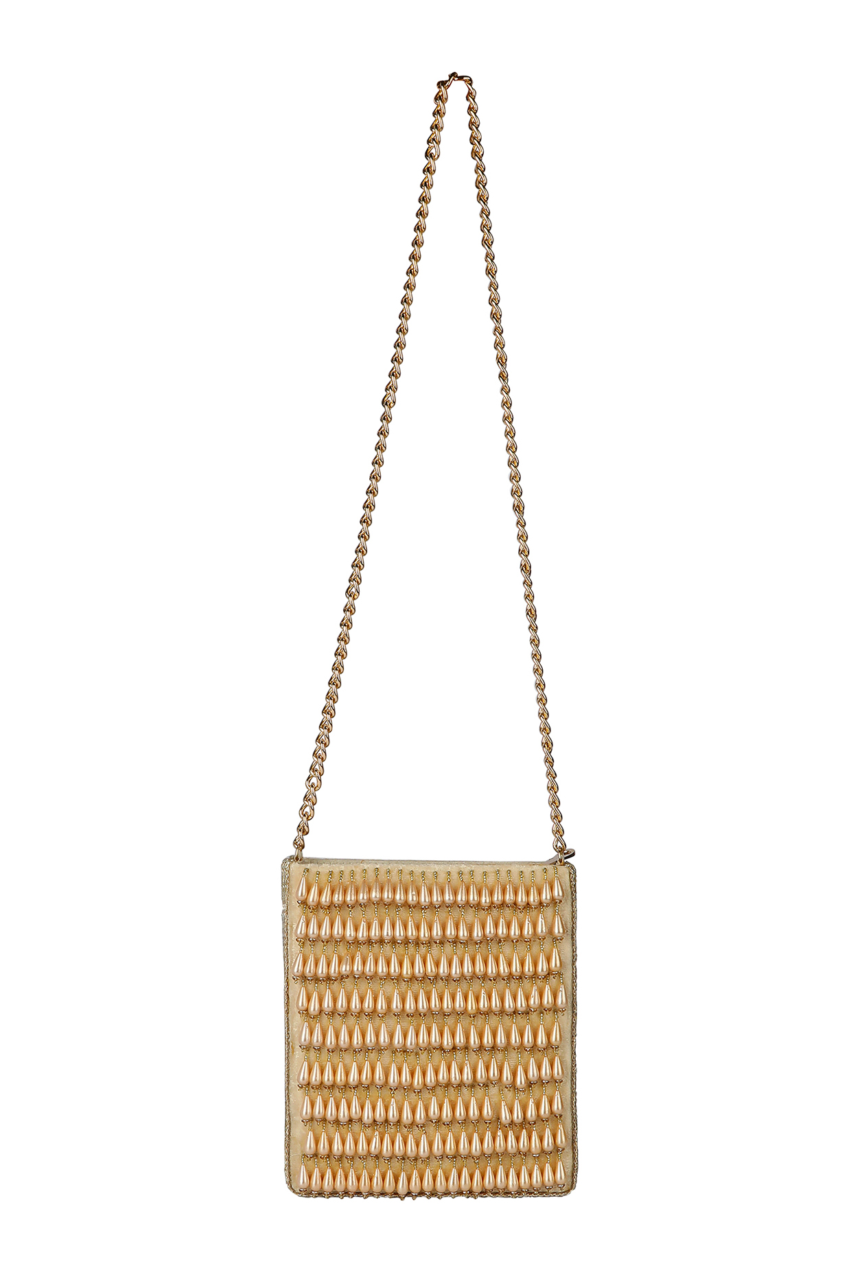 Gold Beaded Clutch by Fuchsia by Aashka Mehta at Pernia's Pop Up Shop