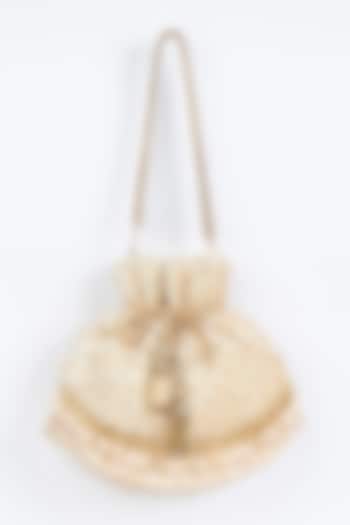 Beige Embroidered Potli by Fuchsia by Aashka Mehta at Pernia's Pop Up Shop