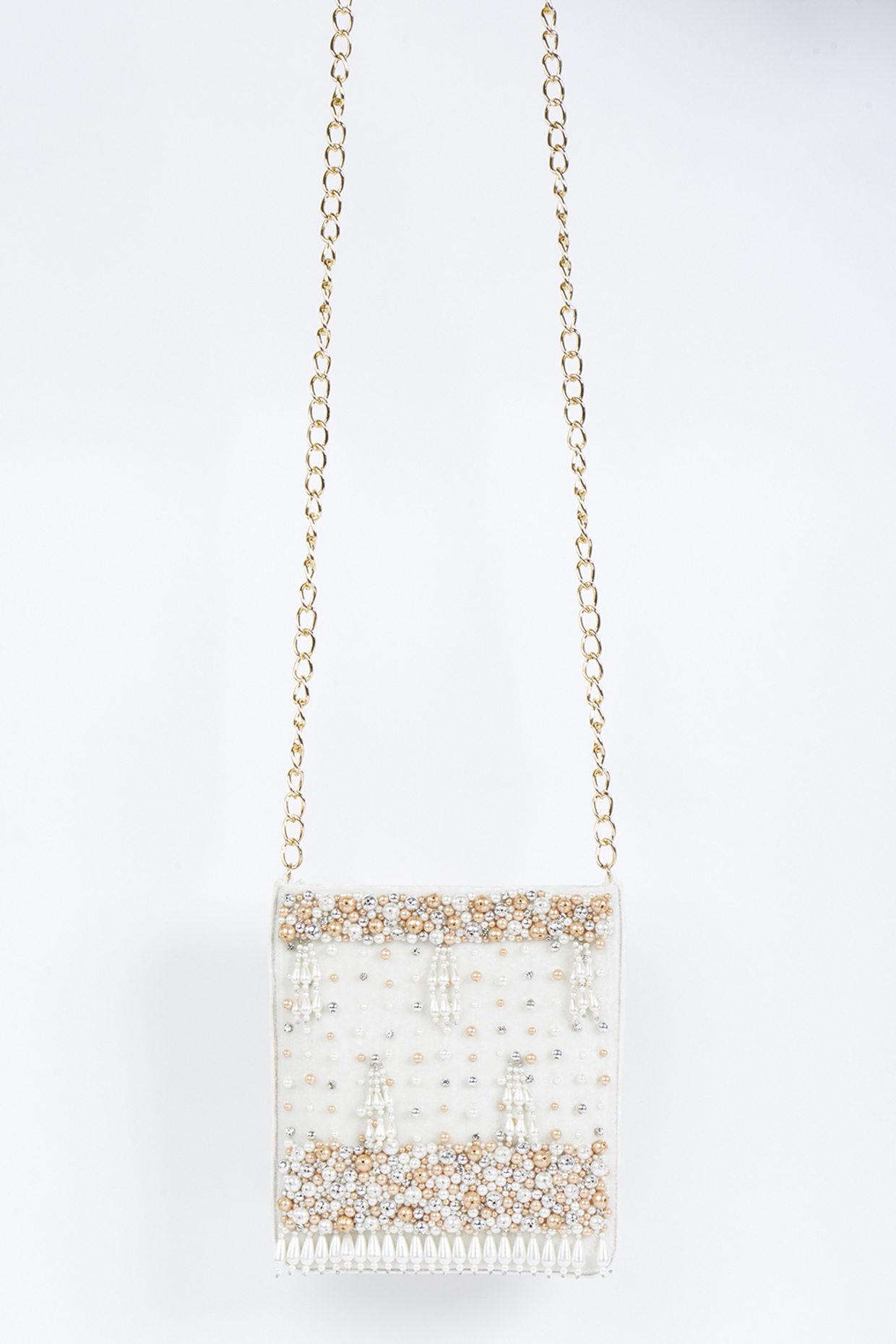 White Handmade Clutch by Fuchsia by Aashka Mehta at Pernia's Pop Up Shop