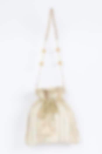 Ivory Floral Printed Potli by Fuchsia by Aashka Mehta at Pernia's Pop Up Shop