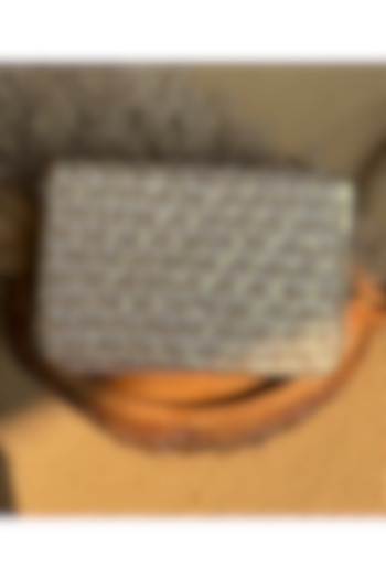 Gold Silk Sequins Hand Embroidered Clutch Bag by Fuchsia by Aashka Mehta at Pernia's Pop Up Shop