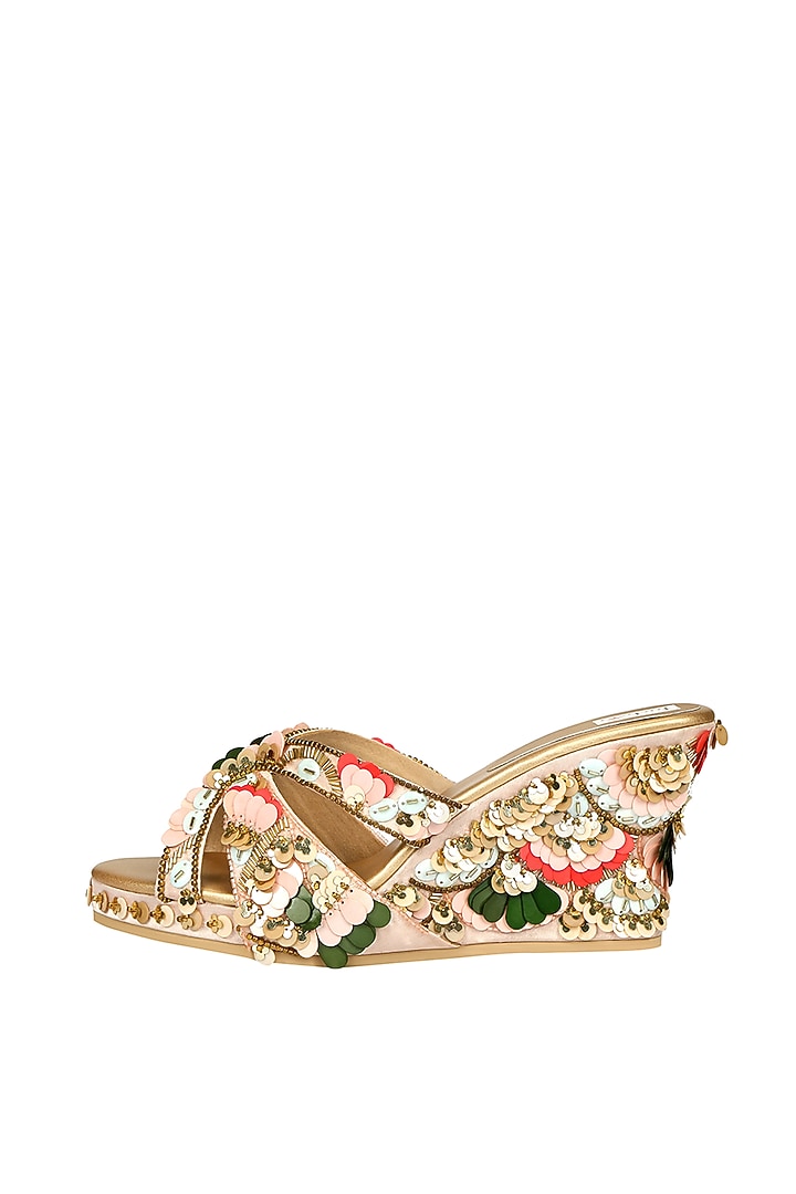 Multi-Colored Vegan Leather Sandals by Fuchsia by Aashka Mehta at Pernia's Pop Up Shop