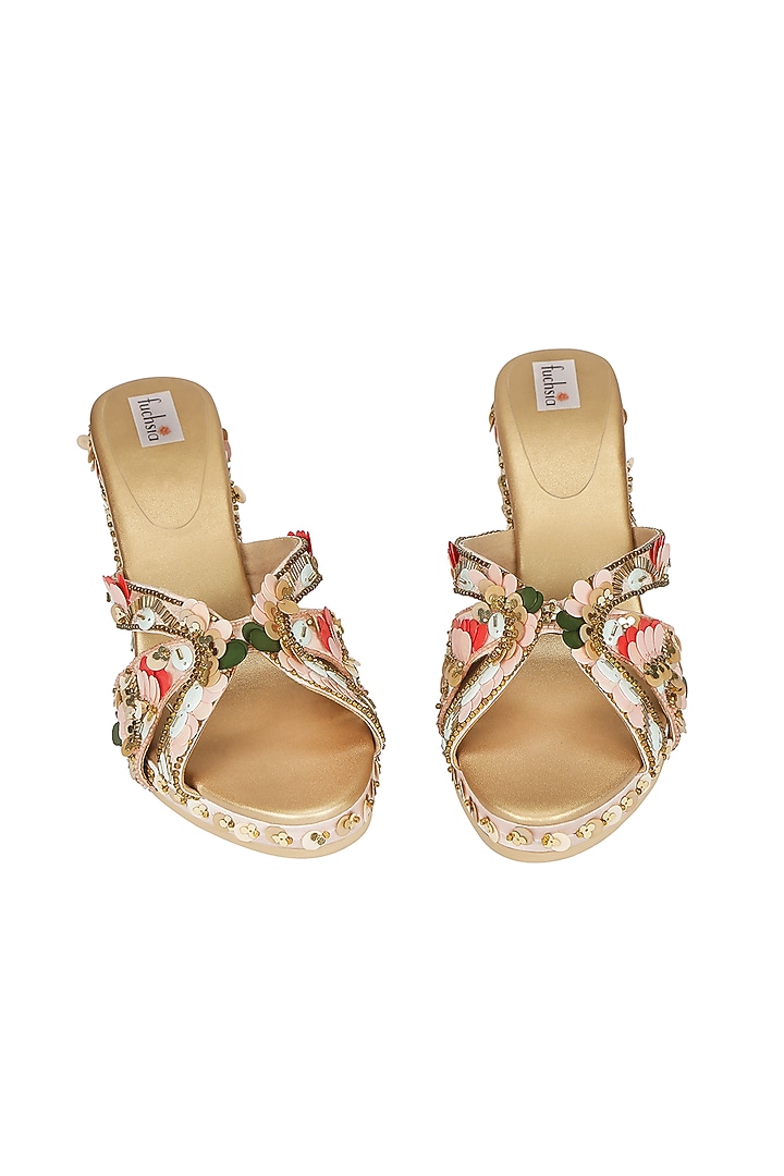 Multi-Colored Vegan Leather Sandals by Fuchsia by Aashka Mehta at Pernia's Pop Up Shop