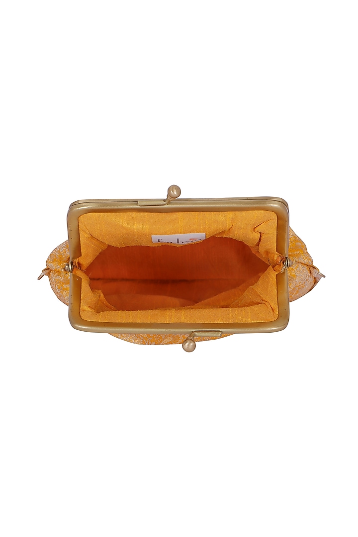 Yellow Silk Potli Bag by Fuchsia by Aashka Mehta at Pernia's Pop Up Shop