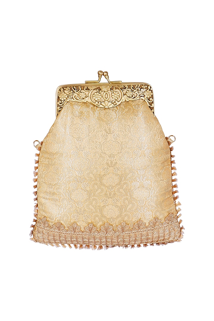Gold Silk Potli Bag by Fuchsia by Aashka Mehta at Pernia's Pop Up Shop