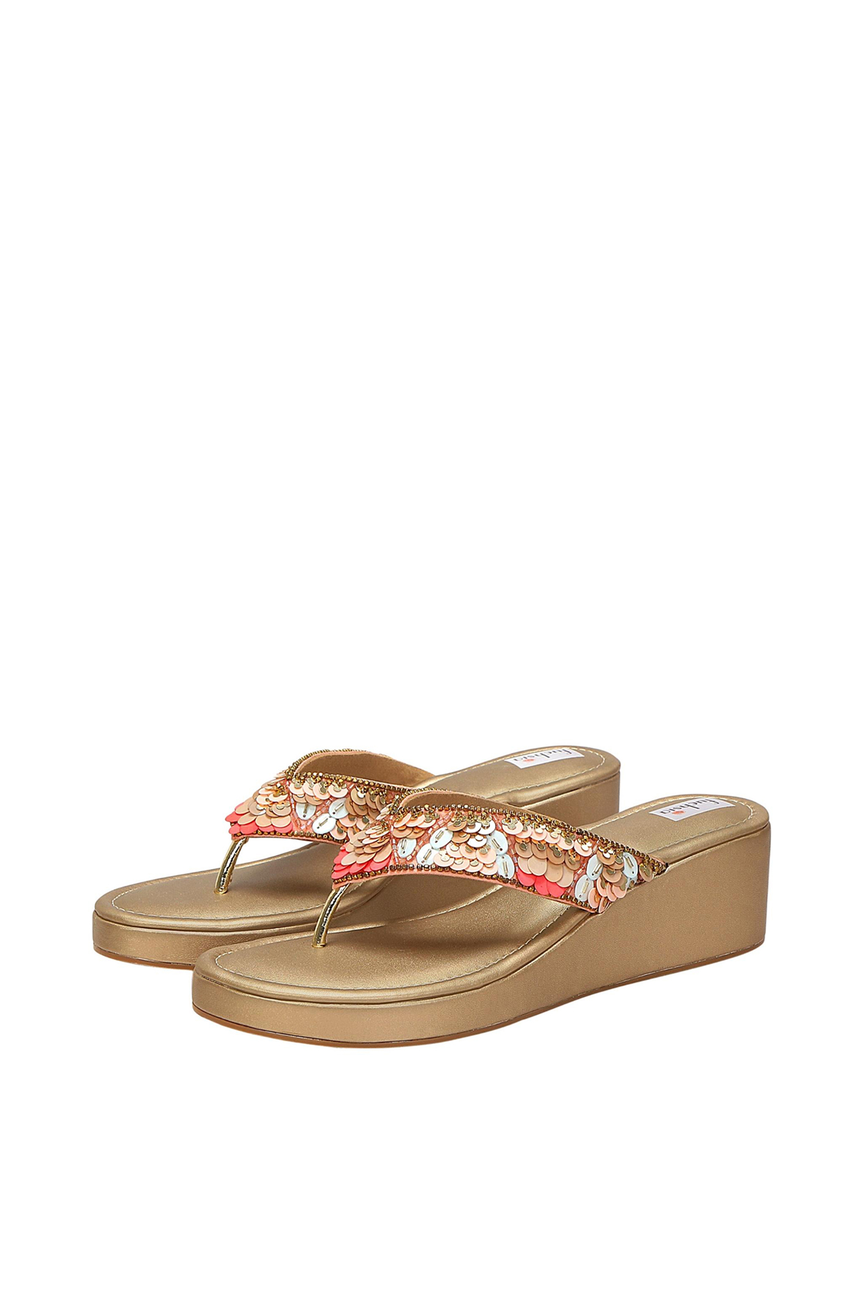 Multi-Coloured Faux Leather Sliders by Fuchsia by Aashka Mehta at Pernia's Pop Up Shop