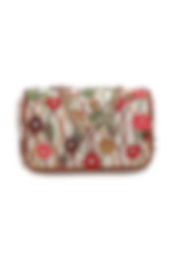 Multi-Colored Embroidered Clutch by Fuchsia by Aashka Mehta at Pernia's Pop Up Shop