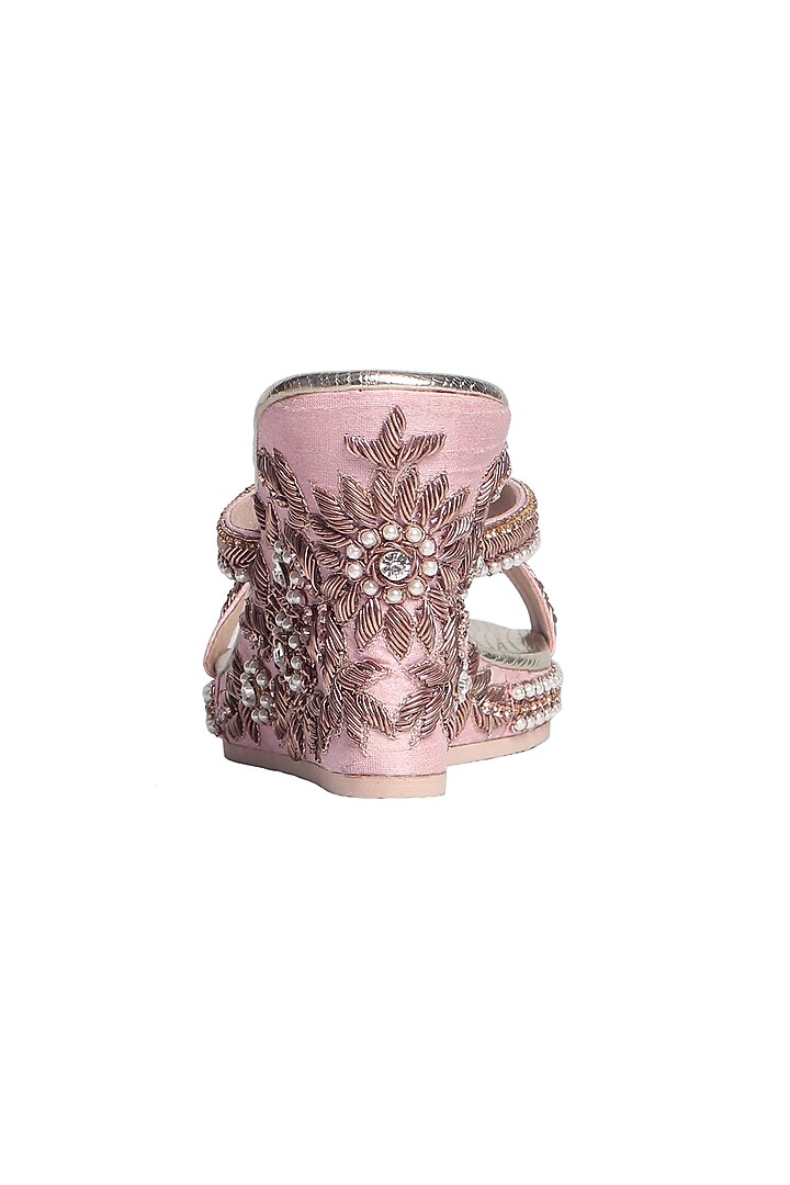 Pink Zardosi Embellished Handcrafted Heels by Fuchsia by Aashka Mehta at Pernia's Pop Up Shop
