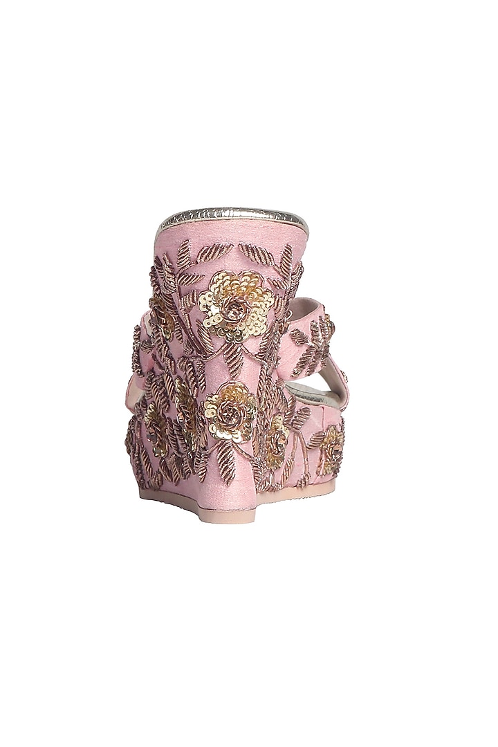 Pink Embellished Handcrafted Heels by Fuchsia by Aashka Mehta at Pernia's Pop Up Shop
