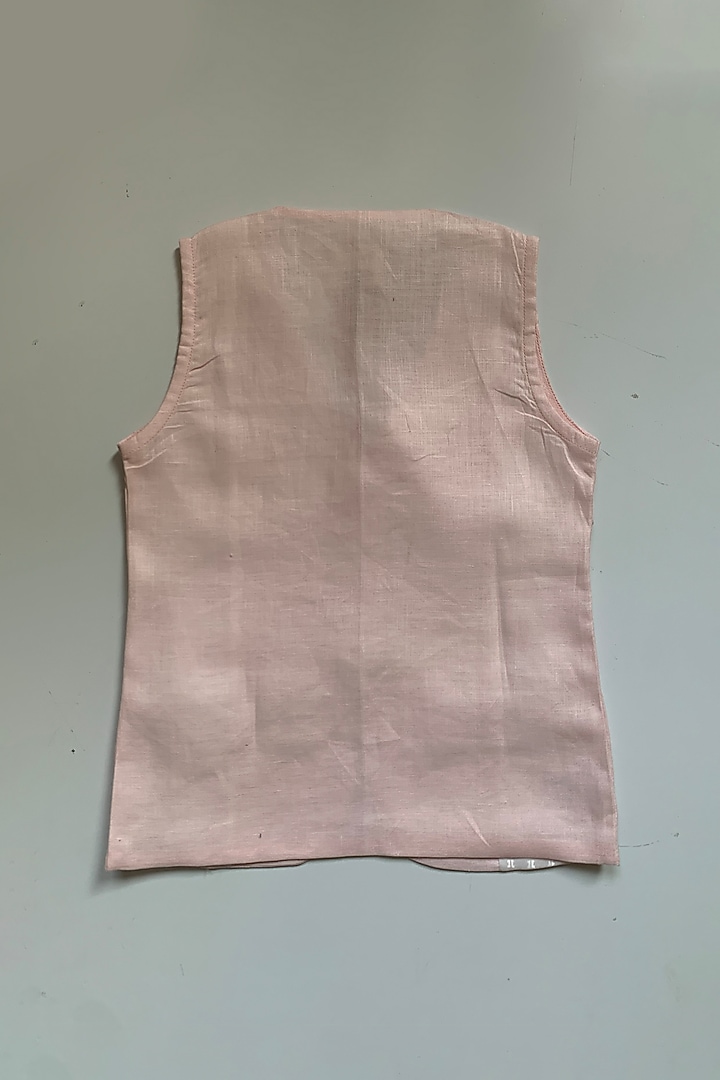 Pink Pure Linen Co-Ord Set For Girls by FUNNY BONES CLOTHINGS at Pernia's Pop Up Shop