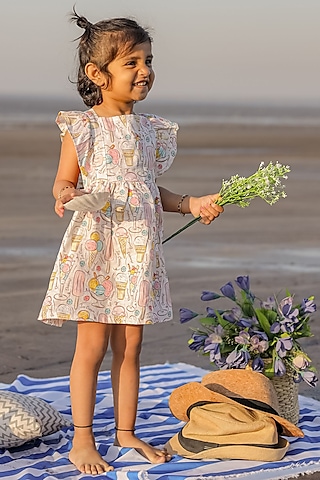 knee length dresses for ladies Azuma Mini White Linen Dress main image 1