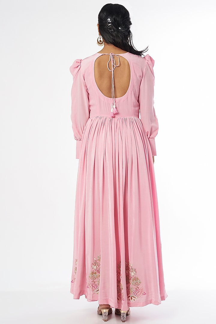 Pink Embroidered Engagement Gown by Firann by Shaheen at Pernia's Pop Up Shop