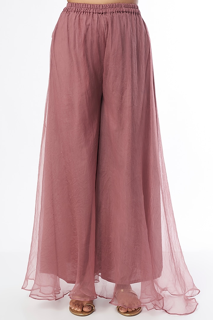 Rust Organza Silk Wedding Sharara Set by Firann by Shaheen at Pernia's Pop Up Shop