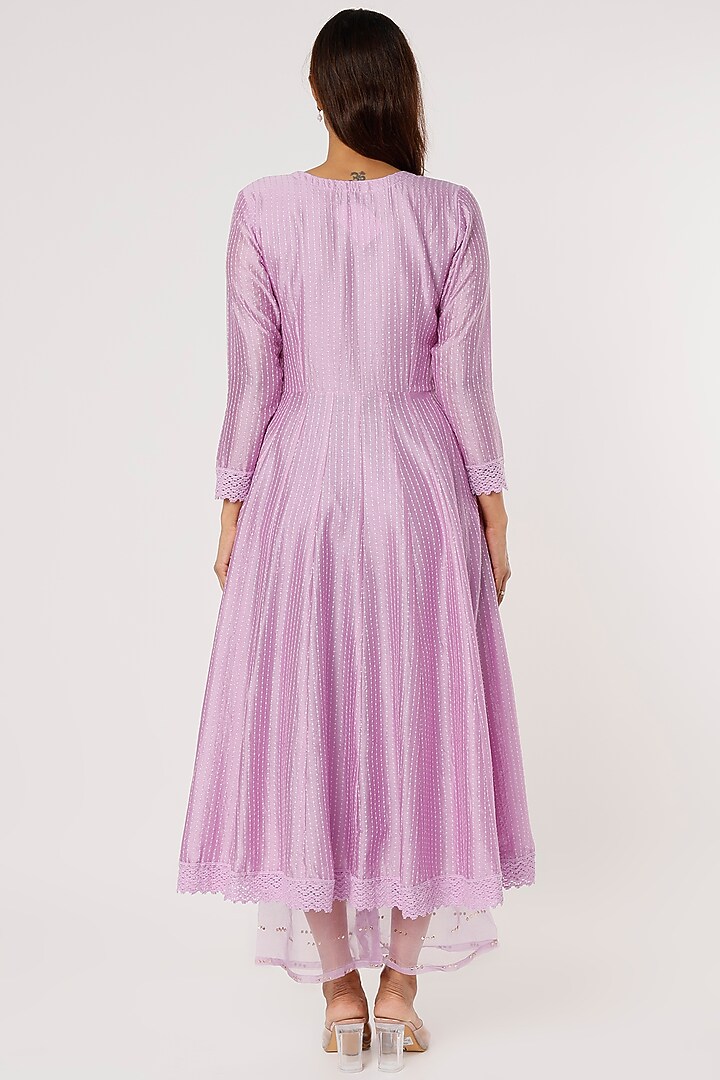 Lavender Embroidered Party Wear Anarkali Set by Firann by Shaheen at Pernia's Pop Up Shop
