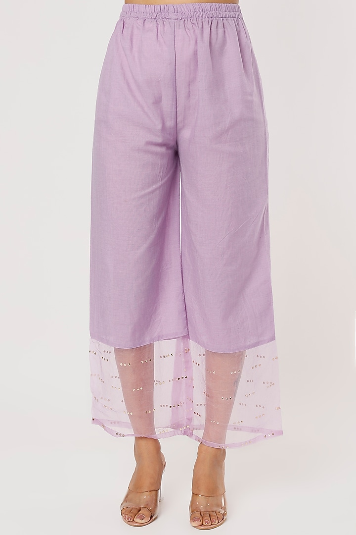 Lavender Embroidered Party Wear Anarkali Set by Firann by Shaheen at Pernia's Pop Up Shop