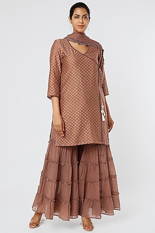 Shop Brown Chanderi Dress for Women Online