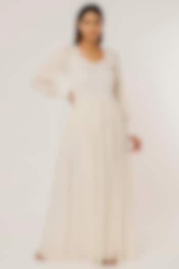 White Silk Gown by Firann by Shaheen