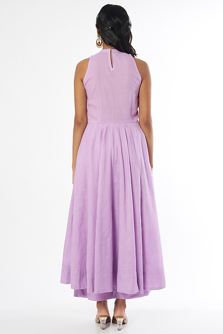 Lilac Cotton Anarkali Set by Firann by Shaheen at Pernia's Pop Up Shop