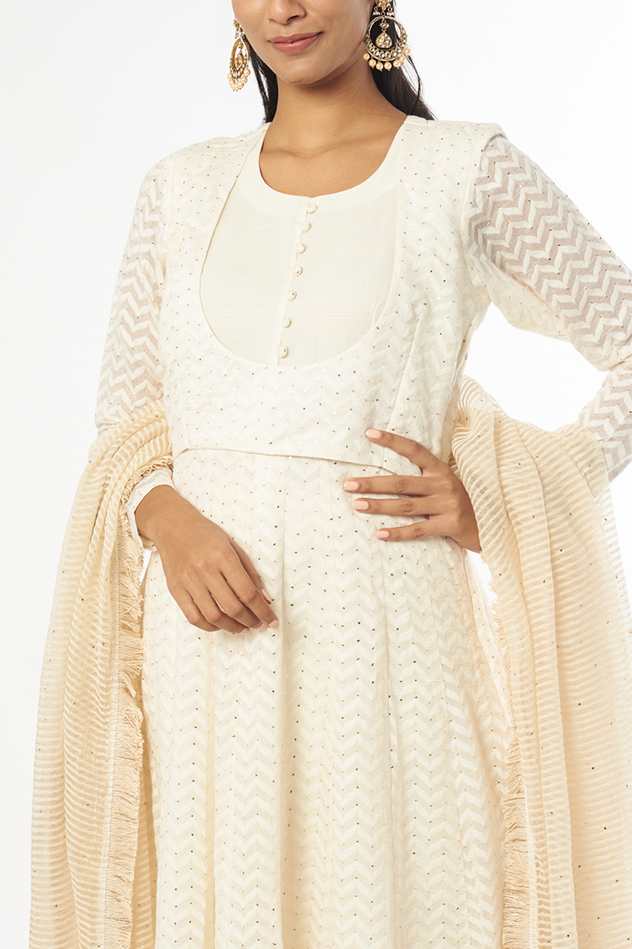 Jacket-style Printed Anarkali Dress – UrbanWardrobe
