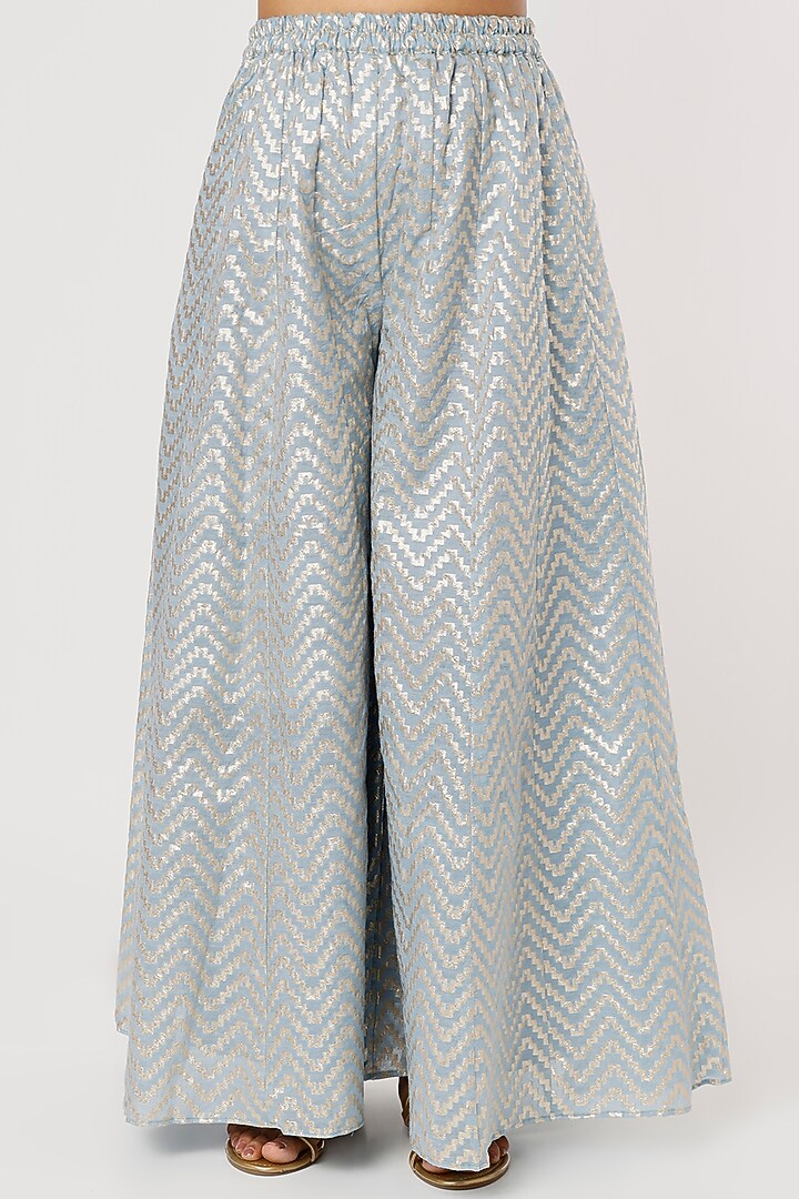 Sky Blue Hand Embroidered Sharara Set by Firann by Shaheen at Pernia's Pop Up Shop