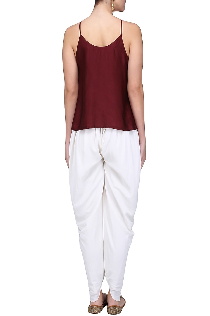 Maroon Ayaat Embroidered Top available only at Pernia's Pop Up Shop.