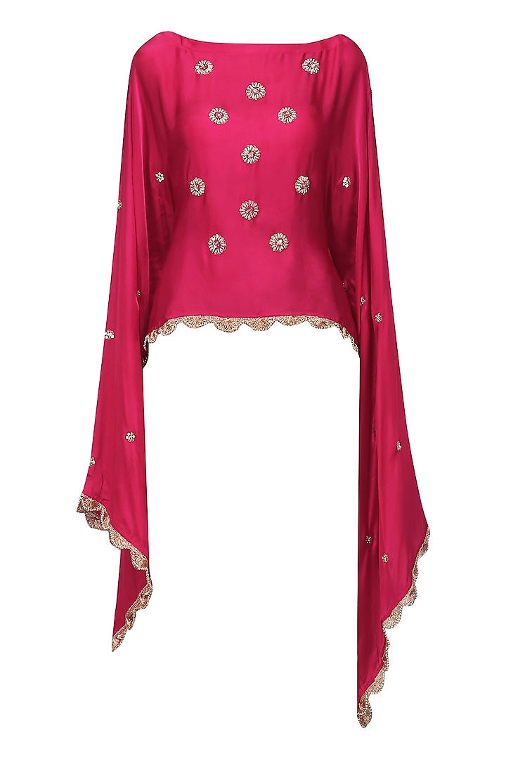 Hot Pink Nargis Embroidered Cape by Fancy Pants