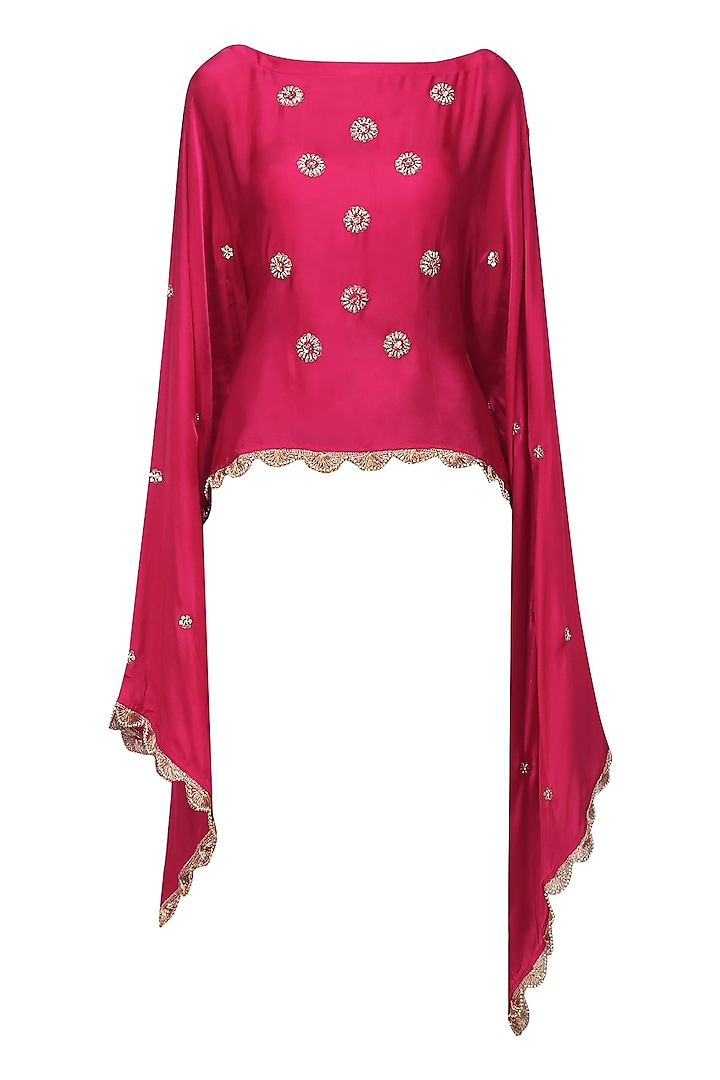 Hot pink Nargis Embroidered Cape available only at Pernia's Pop Up Shop.