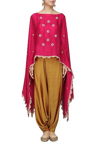 Hot Pink Nargis Embroidered Cape by Fancy Pants