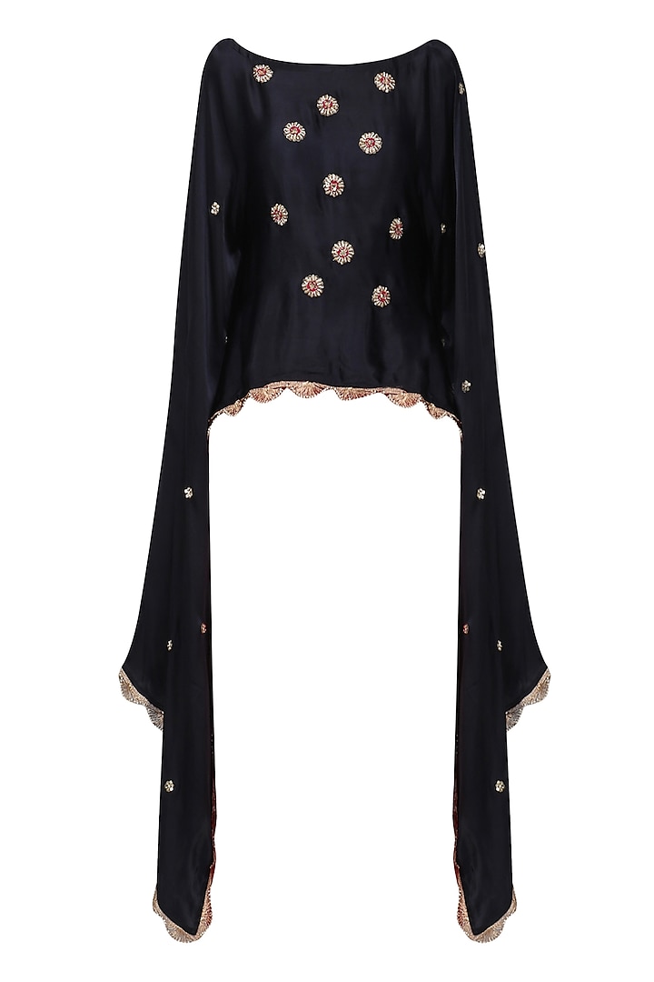 Navy Nargis Embroidered Cape by Fancy Pants