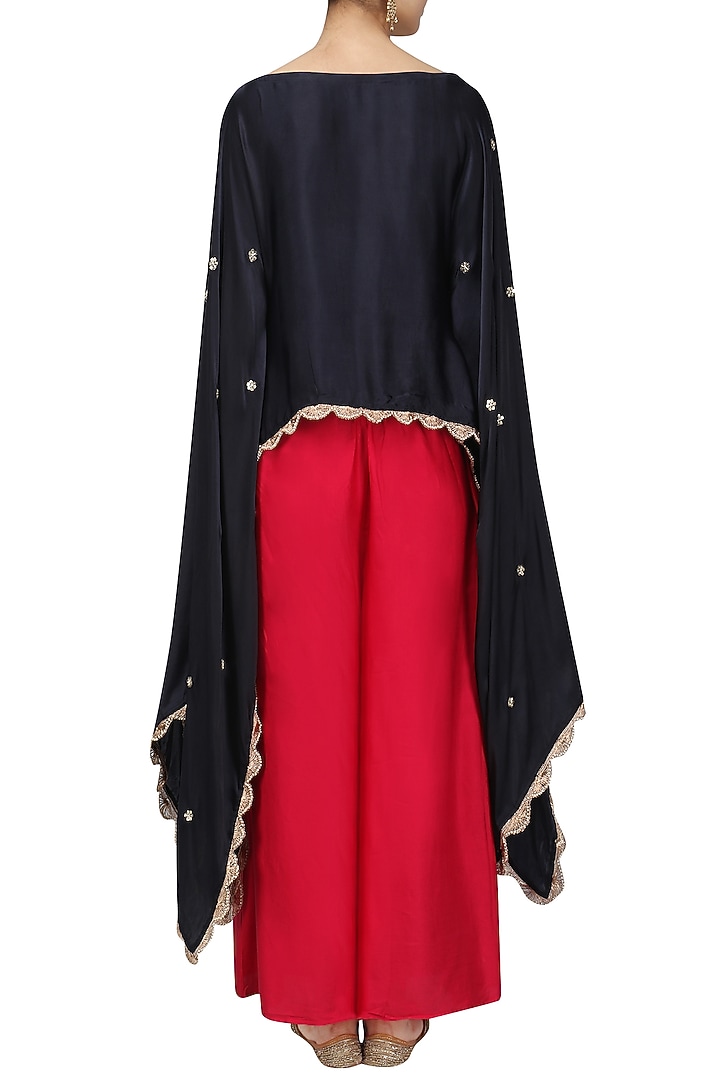 Navy Nargis Embroidered Cape available only at Pernia's Pop Up Shop.