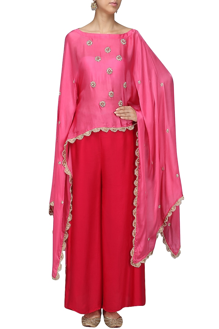 Light pink Nargis Embroidered Cape available only at Pernia's Pop Up Shop.