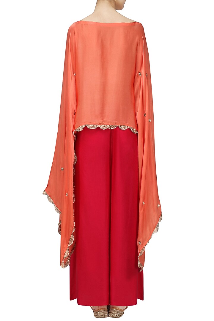 Orange Nargis Embroidered Cape available only at Pernia's Pop Up Shop.