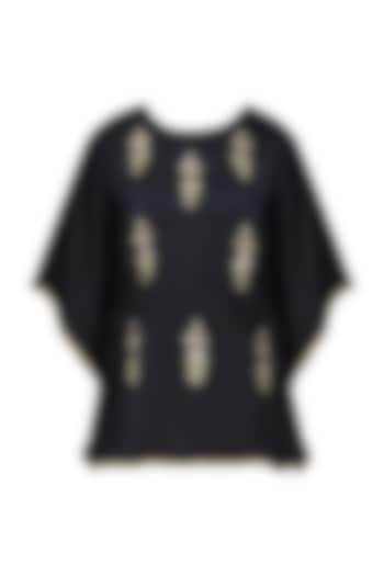 Navy Blue Meera Embellished Cape Sleeves Top available only at Pernia's Pop Up Shop.