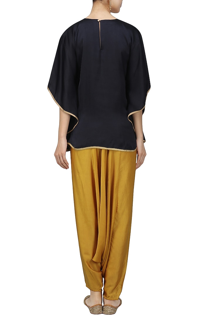 Navy Blue Meera Embellished Cape Sleeves Top available only at Pernia's Pop Up Shop.