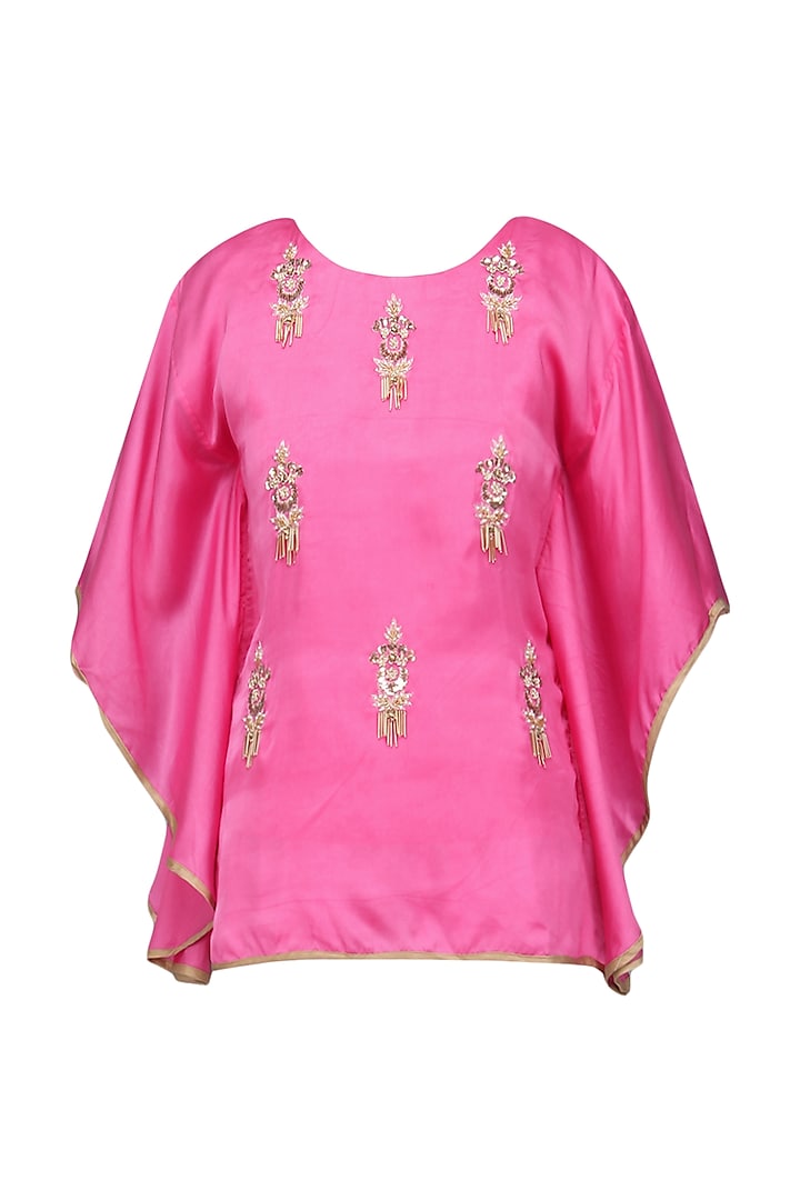 Light Pink Meera Embellished Cape Sleeves Top by Fancy Pants