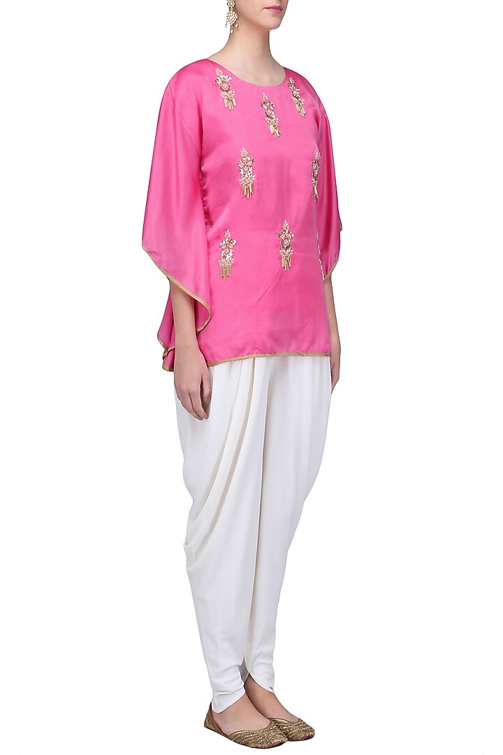 Light pink Meera Embellished Cape Sleeves Top available only at Pernia's Pop Up Shop.