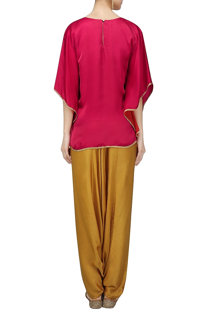 Red Meera Embellished Cape Sleeves Top available only at Pernia's Pop Up Shop.