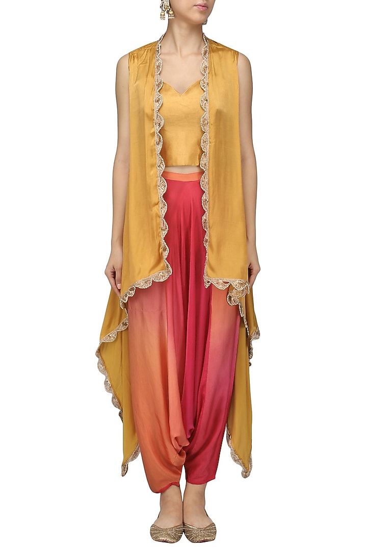 Gold Naya Cape Jacket available only at Pernia's Pop Up Shop.
