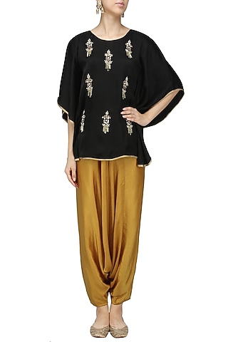 Gold Saara Cowl Pants by Fancy Pants