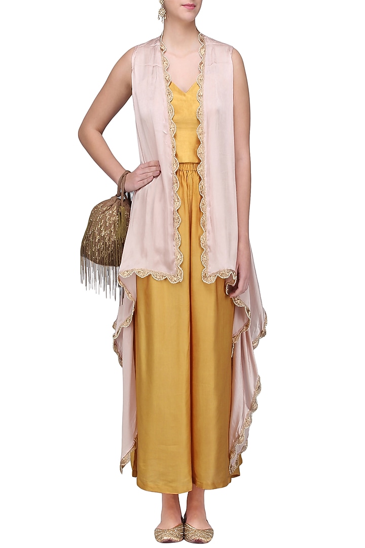 Gold Nysa Palazzo Pants available only at Pernia's Pop Up Shop.