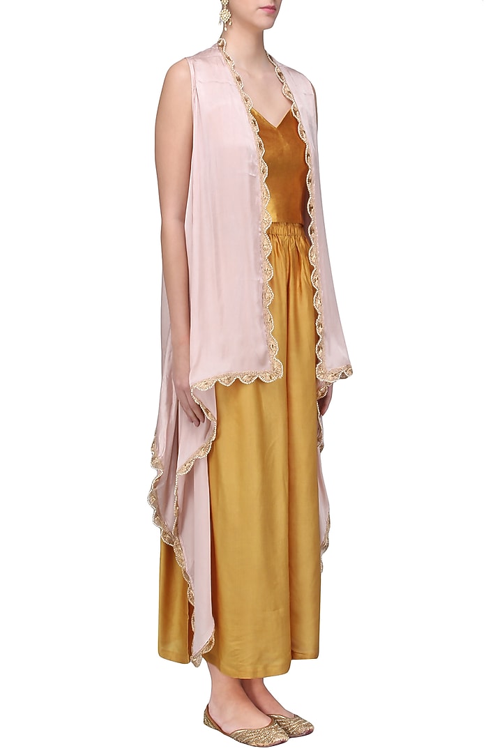 Gold Nysa Palazzo Pants available only at Pernia's Pop Up Shop.