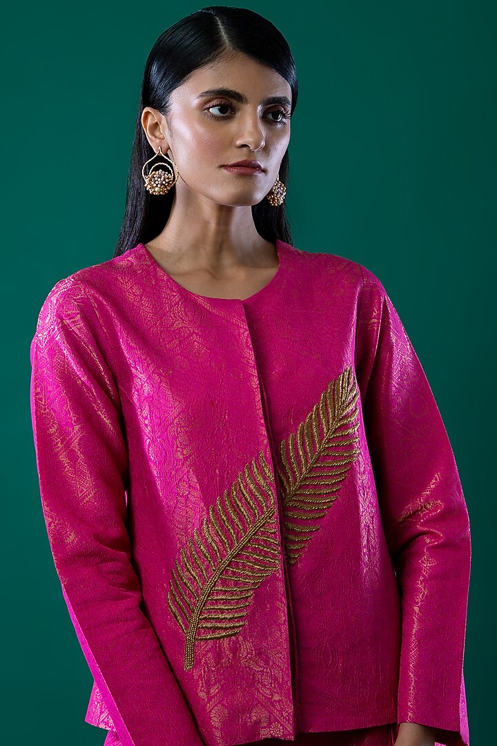 Fuchsia Hand Embroidered Top by FEBo6 at Pernia's Pop Up Shop