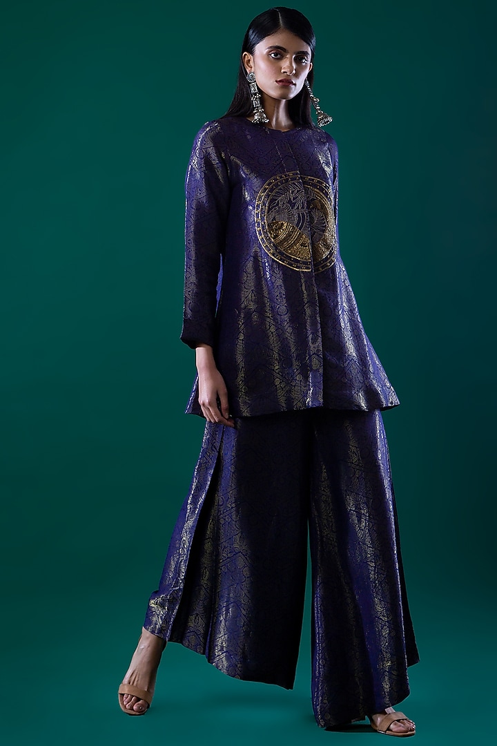 Violet Blue Zardosi Embroidered Top by FEBo6
