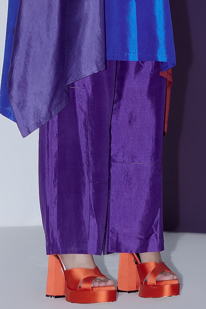 Multi-Colored Silk Colored Block Kurta Set by FEBo6 at Pernia's Pop Up Shop