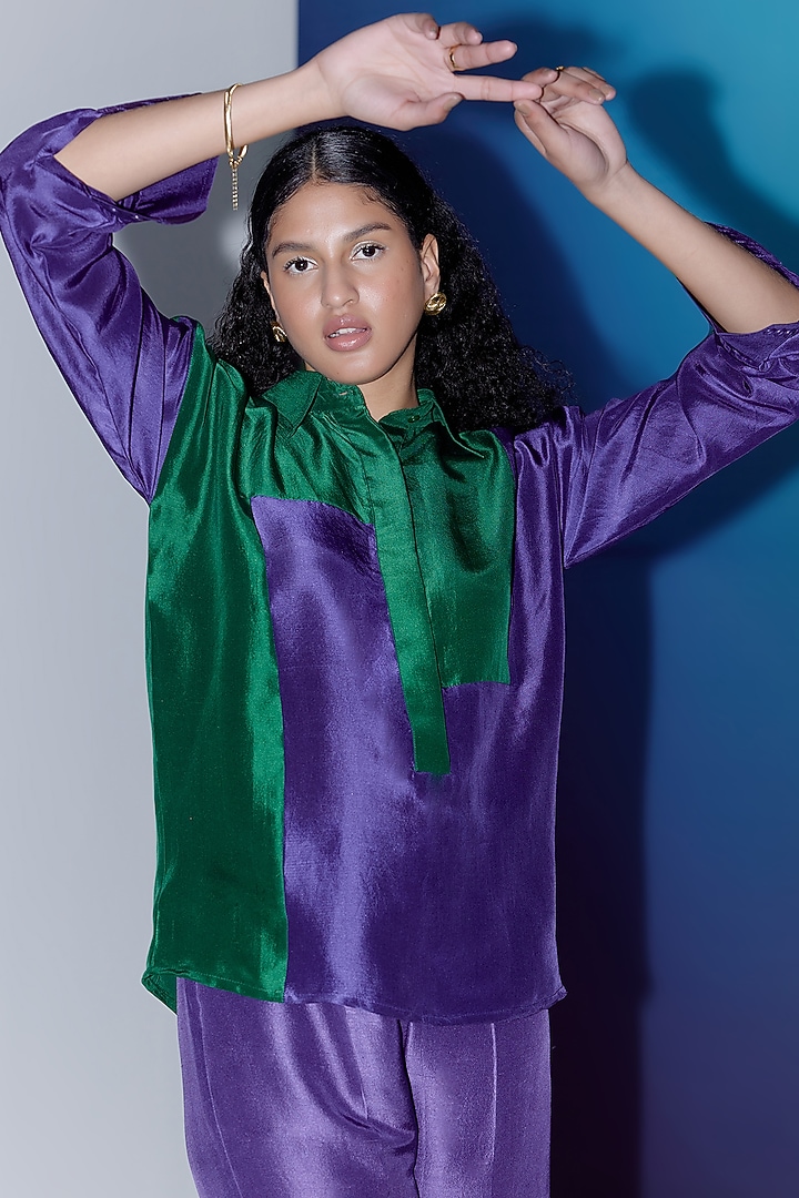 Purple Silk Co-Ord Set by FEBo6 at Pernia's Pop Up Shop