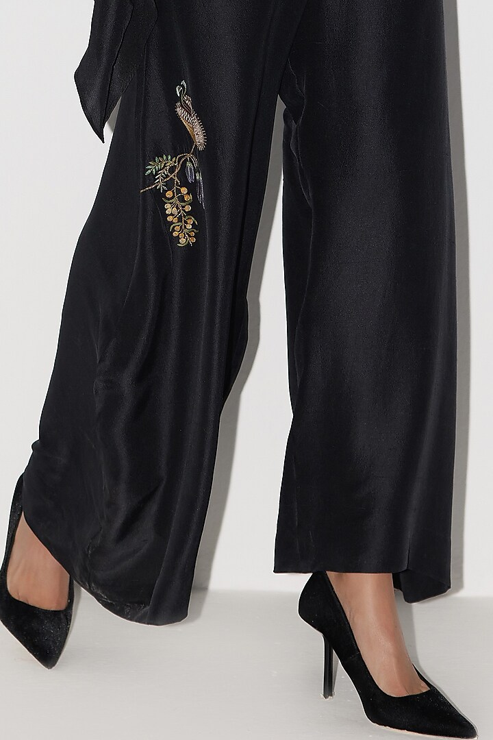 Black Silk Embellished Co-Ord Set by FEBo6 at Pernia's Pop Up Shop