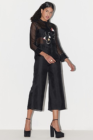 Black Silk Organza Co-Ord Set by FEBo6