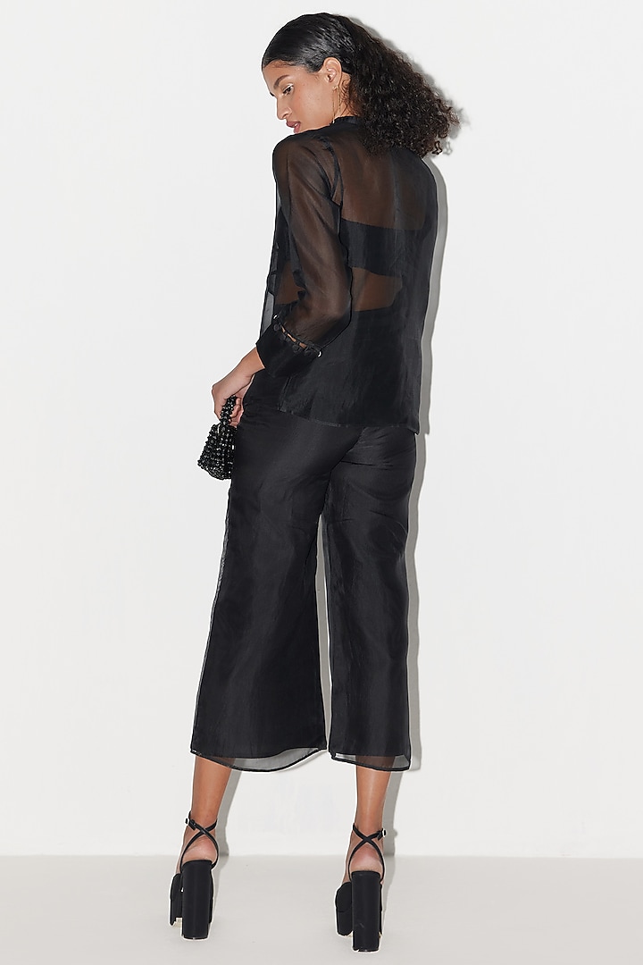Black Silk Organza Co-Ord Set by FEBo6 at Pernia's Pop Up Shop