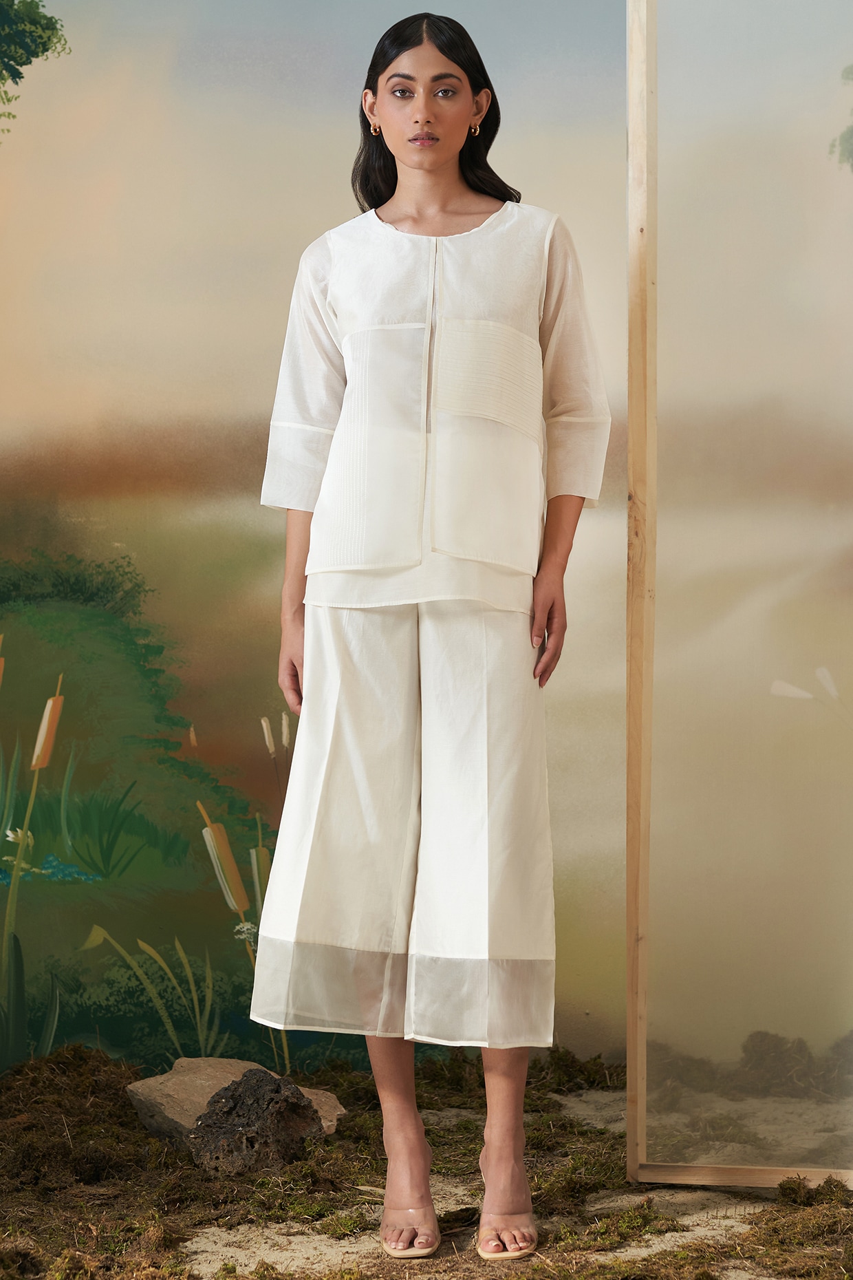 Buy online Offwhite Silk Blend Straight Tapered Pant from Skirts tapered  pants  Palazzos for Women by Soch for 1798 at 0 off  2023 Limeroadcom